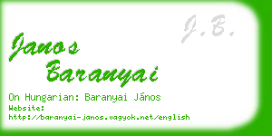 janos baranyai business card